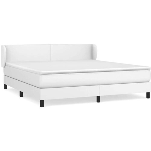 VidaXL Krevet s oprugama i madracem bijeli 180x200 cm umjetna koža Slike