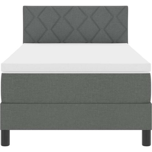  Krevet s kutijom s madracem tamno sivi 100x200 cm tkanina Slike