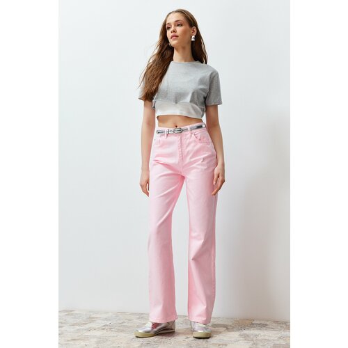 Trendyol Pink High Waist Wide Leg Jeans Slike