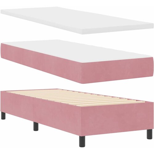 LED Box Spring Krevet s madracem Ružičasta 80 x 200 cm Bar&amp;scaron;un Slike
