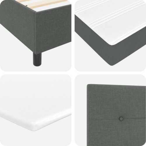 Box Spring krevet s madracem - Tamno siva 160x200 cm tkanina Slike