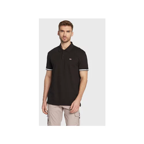 Tommy Jeans Polo majica Essential DM0DM15751 Črna Relaxed Fit