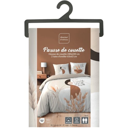Douceur d int&amp;eacute;rieur Bela/bež bombažna posteljnina za zakonsko posteljo/podalj&amp;scaron;ana 240x220 cm Natacha &amp;ndash; Slike