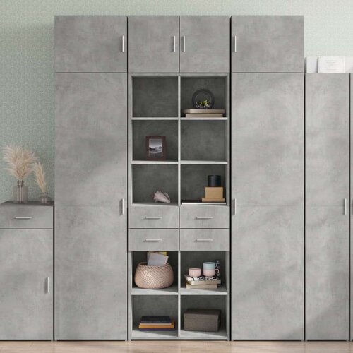 vidaXL Visoka omara betonsko siva 70x42,5x185 cm inženirski les Cene