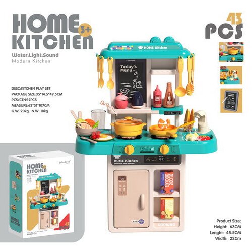  Otro&scaron;ka kuhinja za igro Kitchenette s svetlobnimi - 43 elementov - modra Cene