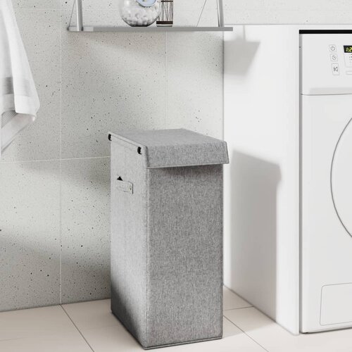 vidaXL Sklopiva košara za rublje siva 26x34 5x59 5 cm umjetno platno Cijene