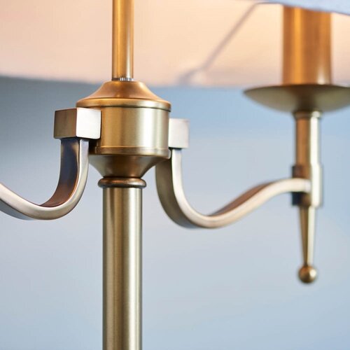 Endon 63648 - Stona lampa STANFORD 2xE14/40W/230V mesing/bež Slike