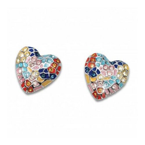 Ženske oliver weber gaudi heart pin multicolor mindjuŠe sa swarovski kristalima ( 22646 ) Slike