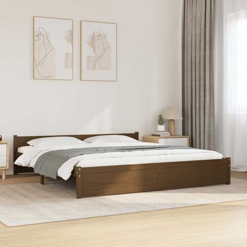  Okvir za krevet od masivnog drva smeđa boja meda 200 x 200 cm Cijene