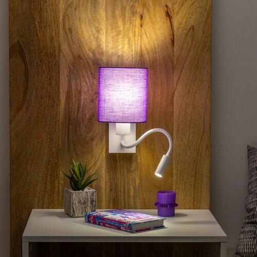  Brilagi - LED zidna lampa NUBILA 1xE27/25W/230V + LED/3W bela/ljubičasta Slike