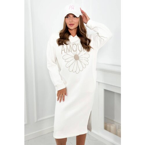 Kesi Long insulated dress with ecru embroidery Cene