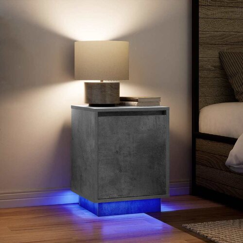  Noćni ormarići s LED svjetlima 2 kom boja betona 38x34x50 cm Cene