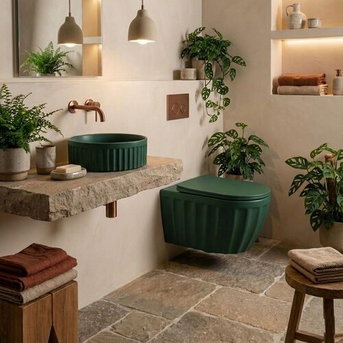 REA Bath Umivalnik na podstavku DUO Matcha Matt Slike