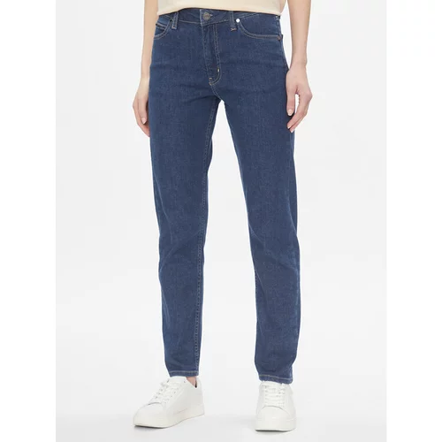 Calvin Klein Jeans hlače Mid Rise Slim - Mid Blue K20K206780 Modra Slim Fit