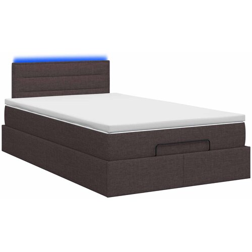  Krevet od pjene s madracem i LED-om Tamno smeđa 120 x 190 cm Slike