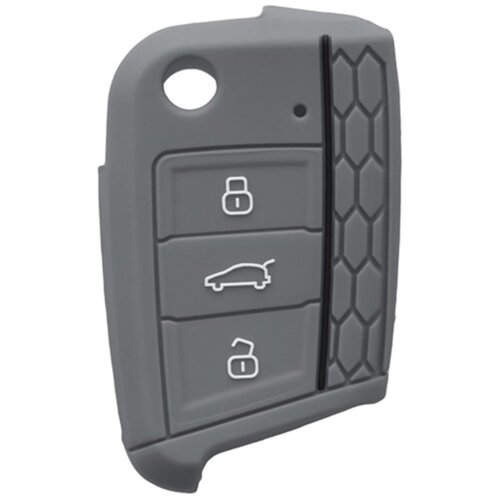 INF Silicone Key Cover Compatible with Volkswagen Golf 7 &mdash; Honeycomb Soft Key Fob Protector Gray, (5000152202) Cene