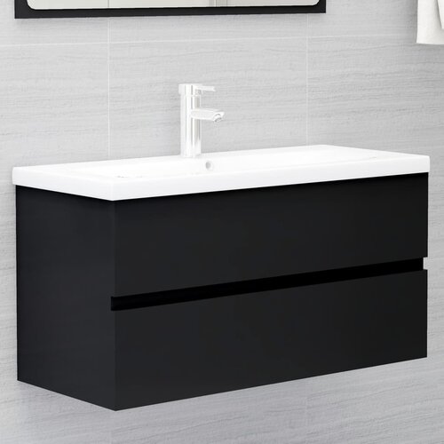vidaXL Ormarić za umivaonik crni 90 x 38,5 x 45 cm od iverice Cijene