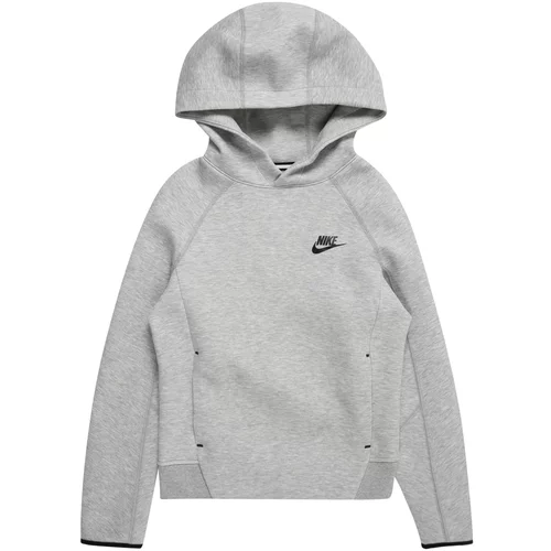 Nike Sportswear Sweater majica 'TECH FLEECE' siva melange / crna