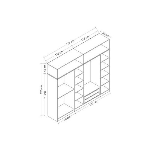 Hanah home Ormar Kale 270x255x52cm Bijeli Slike