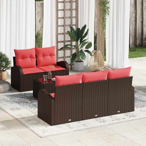  Kavčna garnitura z blazino 6 pcs Rjava Poliester, (5000137833) Cene