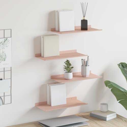 Lebdeća polica Zidne 4 pcs Ružičasta 40 x 18 x 2,5 cm Čelik Cijene