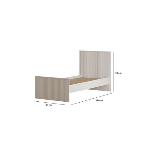 Hanah home Rb-185-10 Matte White Single Bedstead Slike