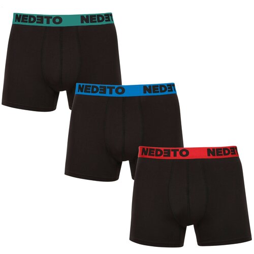 Nedeto 3PACK men's boxers black Slike