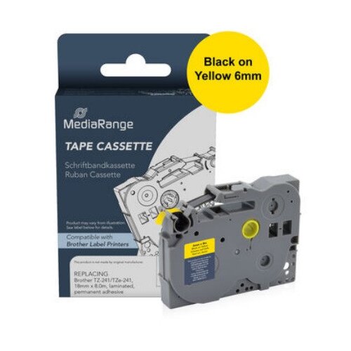  Trak p-touch tze-611 mediarange rumen/črn 6mm mrbtz611 MEDIARANGE Cene
