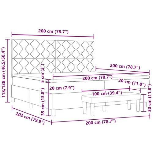 Box spring krevet Tamnozelena 200 x 200 cm Bar&amp;scaron;un Slike