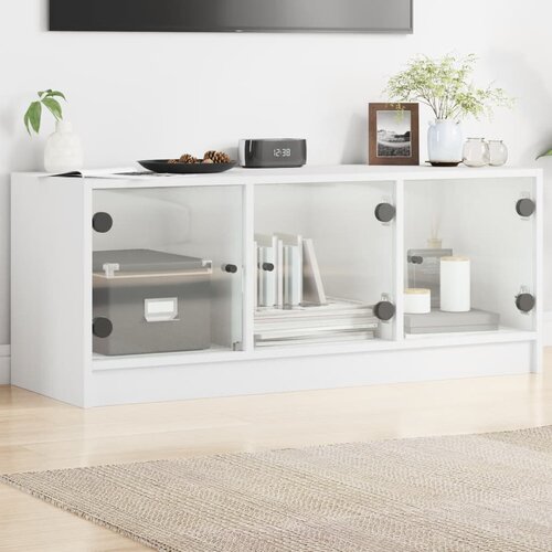 TV ormarić sa staklenim vratima bijeli 102x37x42 cm Cijene