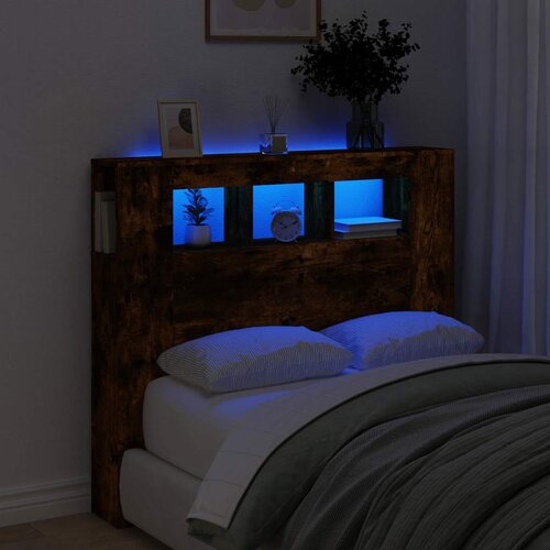  LED uzglavlje boja dimljenog hrasta 120x18,5x103,5 cm Cijene