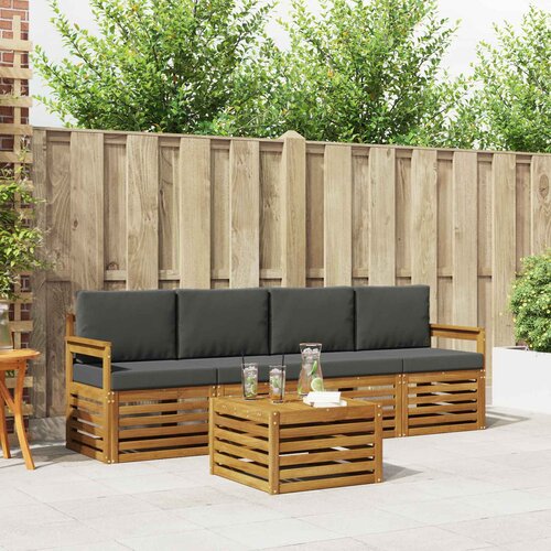  Set vanjskih sofa 5 kom. Prirodna i antracit 59 x 59 x 37 cm Cene