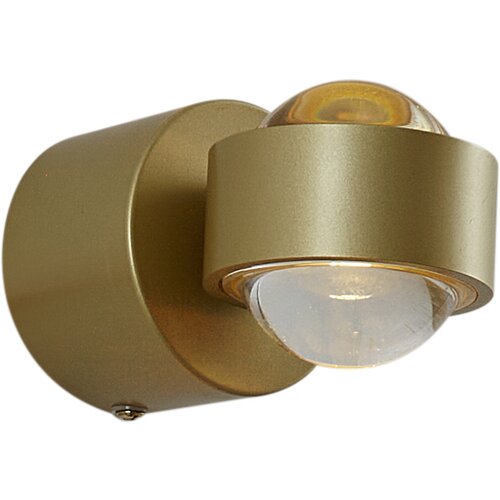 QAZQA Dizajnerska stenska svetilka medenina vklj. LED IP44 - Lens Slike