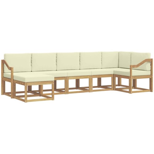 vidaXL Zunanja garnitura za sedenje 7 pcs Bela in krem Poliester, (5000280092) Cene