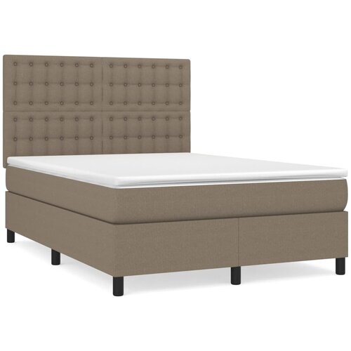 Maison Chic Box spring postelja - Vzmetna postelja z vzmetnico taupe 140x200 cm blago SL2199, (21889026) Cene