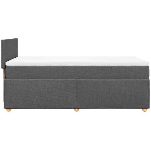  Krevet s oprugama i madracem tamnosivi 90 x 190 cm od tkanine Slike