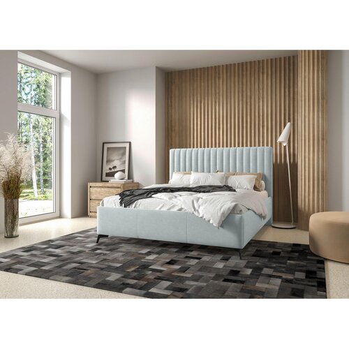 Hom`in OBLAZINJENA POSTELJA 180 cm x 200 cm , tekstil modrosiva Slike