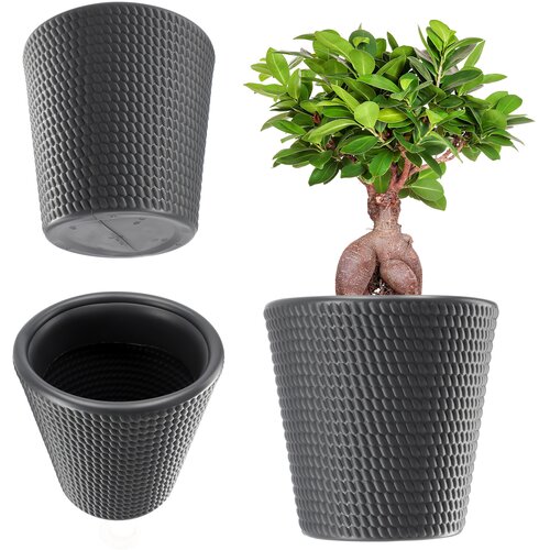 KADAX Okrogel plastični cvetlični lonec 30 cm antraciten, (5000352846) Cene