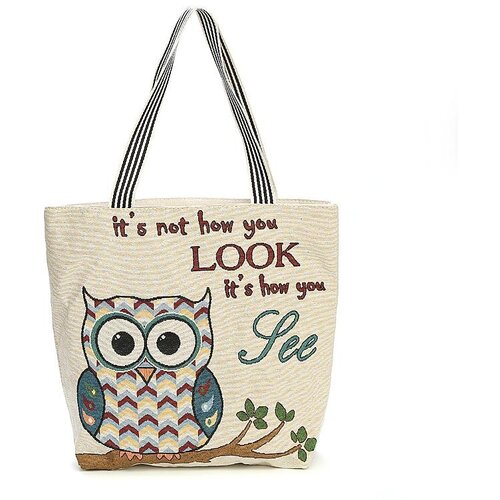 Venisymlis Ženska Platnena Velika Torba Handade Embroidery Owl, Torbica Za Shranjevanje, (22070137) Cene