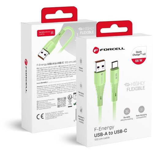 forcell F-ENERGY C342 kabl USB A na Type C QC4.0 3A 66W silikon 1 m zeleni Cene