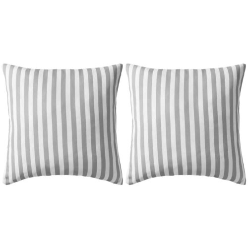 VidaXL Zunanje blazine 2 kosa črtaste 45x45 cm sive Slike