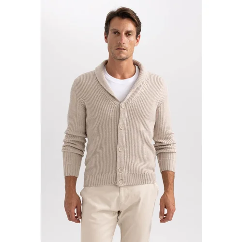 Defacto Standard Fit Shawl Collar Knitwear Cardigan