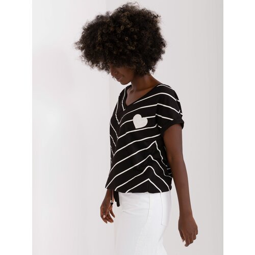 Fashion Hunters Black and white striped blouse Slike