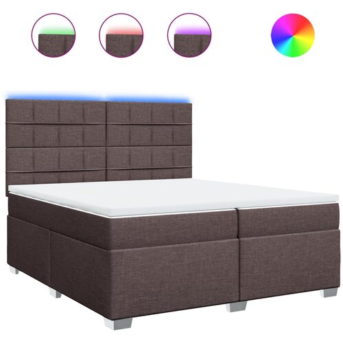 VidaXL Box spring postelja z vzmetnico temno rjav 200x200 cm blago, (21306821) Slike