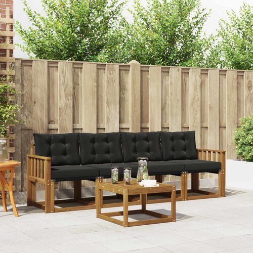  Set vanjskih sofa 5 kom. Prirodna i crna Cene