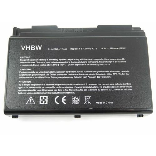 VHBW Baterija za Clevo X510 / X510S, 5200 mAh