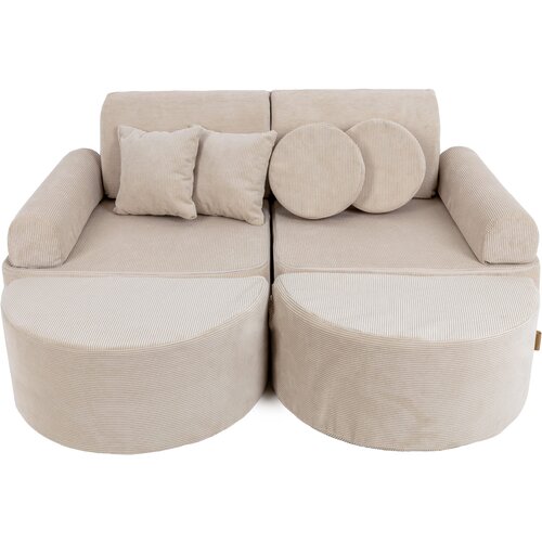 MeowBaby pocket sofa max, 120x25x90cm, slimcord, ecru, (21510709) Slike