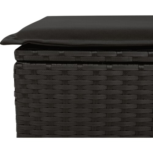  7-dijelni vrtni blagovaonski set s jastucima crni od poliratana Crna Slike