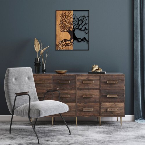 Wallity Zidna dekoracija Tree Man - 291, 49 x 3 x 58 cm, Crna Cene