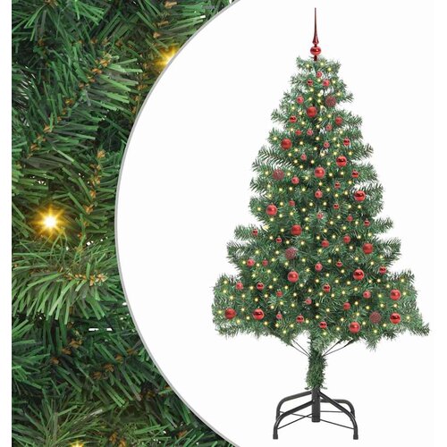  Božićno drvce s 300 LED svjetlima s stalakom Zelena 210 cm PVC Slike